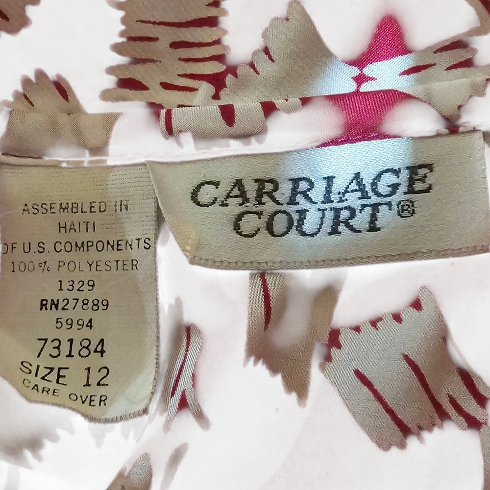 Vintage Carriage Court Blouse Women’s Size 12 Pink & White Size 12 - Picture 5 of 6